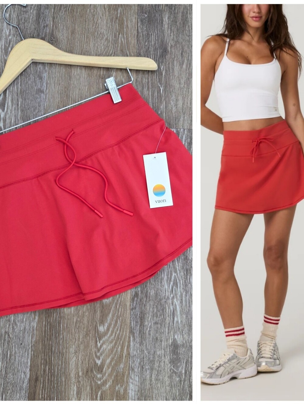 Vuori Daily Skirt Crimson Blue NWT Athletic Skort Tennis Prep Drawcord PRICEFIRM